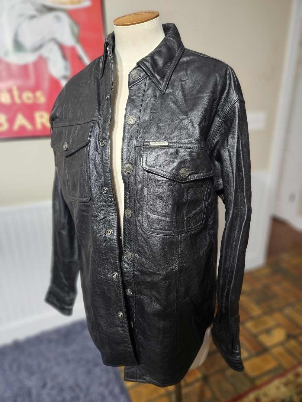 VTG 90s Harley Davidson Leather Biker Jacket Small